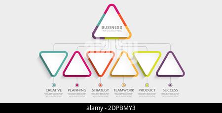 Modèle d'infographie 3D abstrait avec 6 étapes pour réussir. Modèle de cercle d'affaires avec options pour la brochure, le diagramme, le flux de travail, la chronologie, la conception Web Illustration de Vecteur