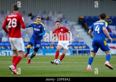 Kingston, Royaume-Uni. 19 décembre 2020. Ryan Wintle de Crewe Alexandra passe le ballon lors du match EFL Sky Bet League 1 entre AFC Wimbledon et Crewe Alexandra au stade Plough Lane, Wimbledon, Angleterre, le 19 décembre 2020. Photo de Carlton Myrie. Utilisation éditoriale uniquement, licence requise pour une utilisation commerciale. Aucune utilisation dans les Paris, les jeux ou les publications d'un seul club/ligue/joueur. Crédit : UK Sports pics Ltd/Alay Live News Banque D'Images