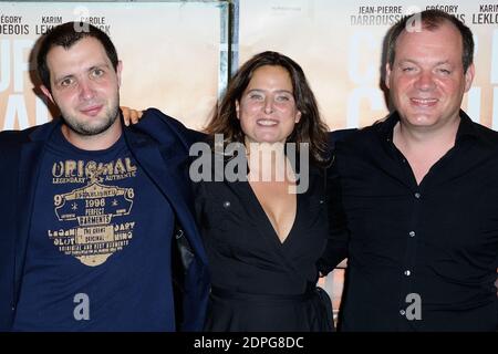 Karim Leklou, Carole Franck et Raphael Jacoulot (réalisateur) assistent à la première de Coup de Chaud a l’UGC Cine cite les Halles a Paris, France, le 11 aout 2015. Photo d'Aurore Marechal/ABACAPRESS.COM Banque D'Images