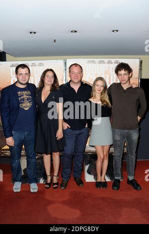 Karim Leklou, Carole Franck, Raphael Jacoulot (réalisateur), Manon Valentin et Theo Cholbi assistent à la première de Coup de Chaud a l’UGC Cine cite les Halles a Paris, France, le 11 aout 2015. Photo d'Aurore Marechal/ABACAPRESS.COM Banque D'Images