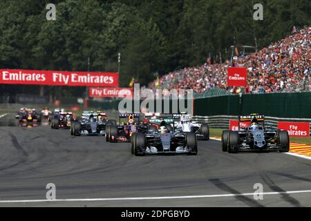 Commencez pendant le Grand Prix de belgique de Formule 1 à Spa-Francorchamps, Belgique, le dimanche 23 août 2015. Photo de Giuliano Bevilacqua/ABACAPRESS.COM Banque D'Images