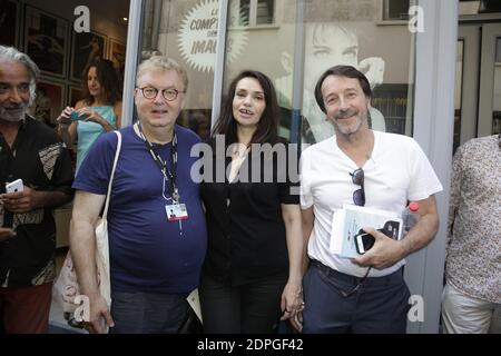 Dominique Besnehard, Beatrice Dalle et Jean-Hugues Anglade assistant à la signature de Beatrice Dalle dans la boutique de Remi Loca lors du 8ème Festival du film d'Angoulême à Angoulême, France, le 29 août 2015. Photo de Jerome Domine/ABACAPRESS.COM Banque D'Images