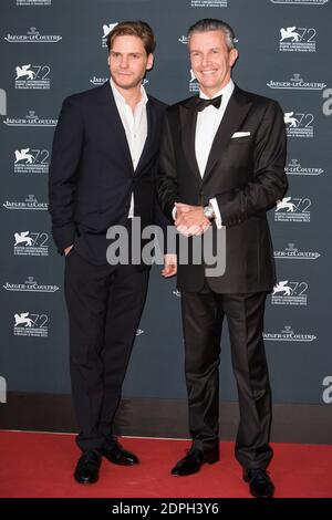 Daniel Bruhl, Daniel Riedo (PDG de JLC) lors de la soirée de gala Jaeger-LeCoultre qui s'est tenue à l'Hôtel Excelsior lors du 72e Festival du film de Venise (Mostra) à Venise, en Italie, le 7 septembre 2015. Photo de Marco Piovanotto/ABACAPRESS.COM Banque D'Images