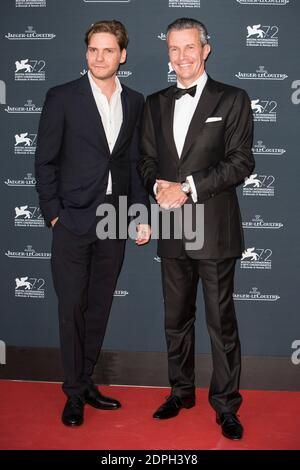 Daniel Bruhl, Daniel Riedo (PDG de JLC) lors de la soirée de gala Jaeger-LeCoultre qui s'est tenue à l'Hôtel Excelsior lors du 72e Festival du film de Venise (Mostra) à Venise, en Italie, le 7 septembre 2015. Photo de Marco Piovanotto/ABACAPRESS.COM Banque D'Images