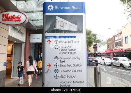 Burwood Road, Burwood, Sydney, Nouvelle-Galles du Sud, Australie Banque D'Images