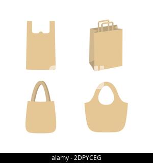 Différents types d'icônes de sacs vectoriels Illustration de Vecteur