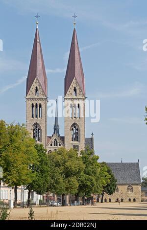 Cathédrale de Halberstadt, Halberstadt, Saxe-Anhalt, Allemagne Banque D'Images