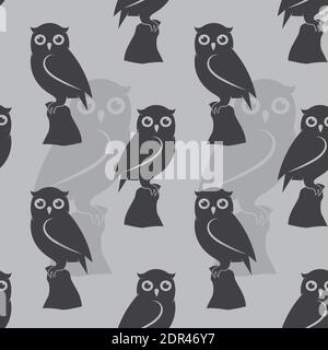 Motif hibou vectoriel pour le tissu et la décoration. Motif sans couture Illustration de Vecteur