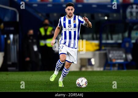 VALENCE, ESPAGNE - DÉCEMBRE 19: Martin Merquelanz de Real Sociedad pendant le match de la Liga Santander entre Levante UD et Real Sociedad à Ciutat de Banque D'Images
