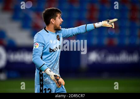 VALENCE, ESPAGNE - DÉCEMBRE 19: Gardien de but Aitor Fernandez de Levante pendant le match de la Liga Santander entre Levante UD et Real Sociedad à Ciutat Banque D'Images