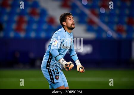 VALENCE, ESPAGNE - DÉCEMBRE 19: Gardien de but Aitor Fernandez de Levante pendant le match de la Liga Santander entre Levante UD et Real Sociedad à Ciutat Banque D'Images