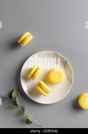 Macarons français doux. Concept de couleur de l'année 2021 Banque D'Images
