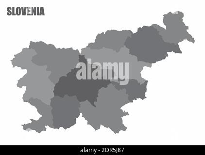 Carte administrative de la Slovénie Illustration de Vecteur