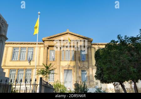 Extérieur du bâtiment de l'école secondaire de Faneromeni dans la ville de Nicosie, à Chypre. Banque D'Images