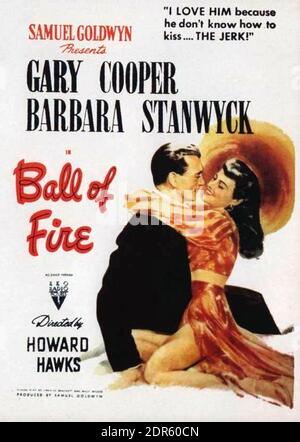 BOULE DE FEU 1941 RKO radio Piccutes film avec Barbara Stanwyck et Gary Cooper Banque D'Images