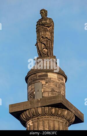 La statue controversée de Henry Dundas, 1er vicomte Melville, au sommet d'une colonne à St Andrew Square, Édimbourg, Écosse, Royaume-Uni. Banque D'Images