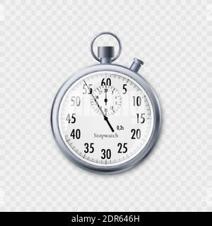 Chronomètre de style réaliste. Chronomètre classique en métal. Illustration vectorielle Illustration de Vecteur