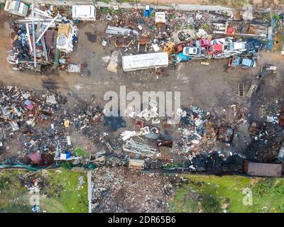 Vue de drone de chantier de courrier indésirable vue de l'angle élevé Banque D'Images