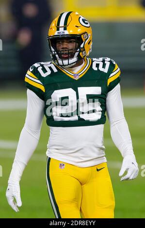 Green Bay, WI, États-Unis. 19 décembre 2020. La sécurité de Green Bay Packers sera Redmond #25 avant le match de football NFL entre les Carolina Panthers et les Green Bay Packers au Lambeau Field à Green Bay, WISCONSIN. John Fisher/CSM/Alamy Live News Banque D'Images