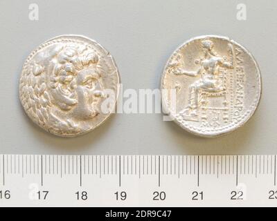 Souverain: Alexandre le Grand, roi de Macédoine, 356–323 av. J.-C., règle 336–23 B.C.Mint: Babylone, Tetradrachm d'Alexandre le Grand, roi de Macédoine de Babylone, 325–323 av. J.-C., argent, 17.16 g, 9:00, 27 mm, fabriqué en Babylone, grec, 4e siècle av. J.-C., Numismatique Banque D'Images