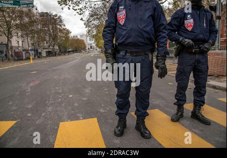 Les rues vides de Paris en raison des restrictions de circulation pour le sommet de la CdP 21 à Paris, France, le 29 novembre 2015. Photo de Christophe Geyres/ABACAPRESS.COM Banque D'Images