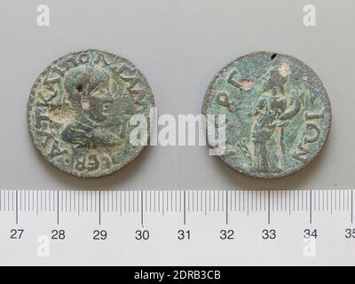 Menthe: Perge, 10 Assaria de Perge, 253–68, Bronze, 17.03 g, 30 mm 7:00, fait en Perge, Pamphylia, Roman, 3ème siècle A.D., Numismatique Banque D'Images