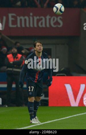 Maxwell du PSG lors du match de football de la première Ligue française, Paris-St-Germain contre Lyon au Parc des Princes, Paris, France, le 13 décembre 2015. PSG a gagné 5-1. Photo de Henri Szwarc/ABACAPRESS.COM Banque D'Images