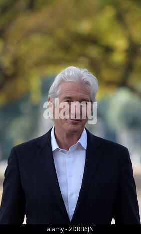 L'acteur AMÉRICAIN Richard Gere pose dans le jardin de la Villa Borghèse à Rome, en Italie, le 14 décembre 2015, pour présenter le film 'The Benefactor' (également connu sous le nom de 'Franny'). Photo par Eric Vandeville /ABACAPRESS.COM Banque D'Images