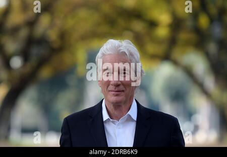 L'acteur AMÉRICAIN Richard Gere pose dans le jardin de la Villa Borghèse à Rome, en Italie, le 14 décembre 2015, pour présenter le film 'The Benefactor' (également connu sous le nom de 'Franny'). Photo par Eric Vandeville /ABACAPRESS.COM Banque D'Images