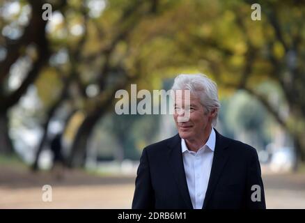 L'acteur AMÉRICAIN Richard Gere pose dans le jardin de la Villa Borghèse à Rome, en Italie, le 14 décembre 2015, pour présenter le film 'The Benefactor' (également connu sous le nom de 'Franny'). Photo par Eric Vandeville /ABACAPRESS.COM Banque D'Images