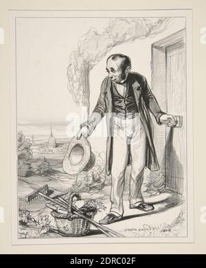 Artiste: Paul Gavarni, Français, 1804–1866, Adieu Paris!, Lithographie, Français, 19ème siècle, oeuvres sur papier - estampes Banque D'Images