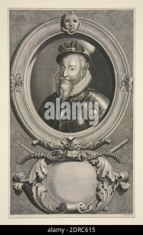 Artiste: Pieter Stevens van Gunst, Néerlandais, 1667- 1724, comte de Leicester, gravure, image: 32.3 × 19 cm (12 11/16 × 7 1/2 in.), fait aux pays-Bas, Néerlandais, 17ème siècle, oeuvres sur papier - tirages Banque D'Images