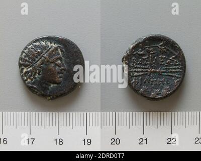 Règle: Philip V, macédonien, 221-179 B.C.Mint: Macédoine, pièce de Philip V de Macédoine, 222–173 B.C., cuivre, 10.73 g, 8:00, 23 mm, fabriqué en Macédoine, grec, 3e–2e siècle av. J.-C., Numismatique Banque D'Images