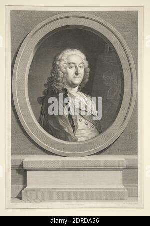 Artiste: Nicolas Delaunay, français, 1739–1792, après: Jacques-André-Joseph, français, 1702–1766, Portrait de Jean-François de Troy, gravure, platemark: 37.5 × 25.4 cm (14 3/4 × 42.2 po.); feuille: 32.2 × 16 5/8 cm (12 11 × po.), fabriqué en France, français, XVIIIe siècle, œuvres sur papier - tirages Banque D'Images