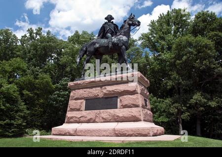 Statue de guerre révolutionnaire général Anthony Wayne, connu sous le nom de "MAD", Anthony Valley Forge National Historical Park, New York. Banque D'Images