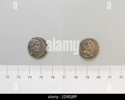 Menthe: Rome, magistrat: M. Iunius Brutus, Denarius de Rome, 54 av. J.-C., argent, 4 g, 3:00, 18.2 mm, fait à Rome, romain, 1er siècle avant J.-C., Numismatique Banque D'Images