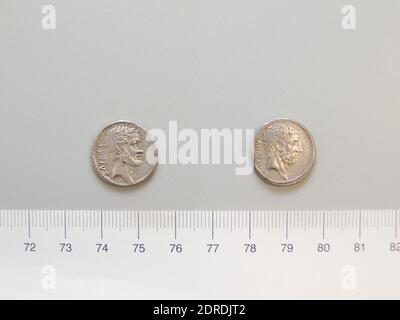 Menthe: Rome, magistrat: M. Iunius Brutus, Denarius de Rome, 54 av. J.-C., argent, 3.90 g, 5:00, 18 mm, fabriqué à Rome, Italie, romain, 1er siècle avant J.-C., Numismatique Banque D'Images