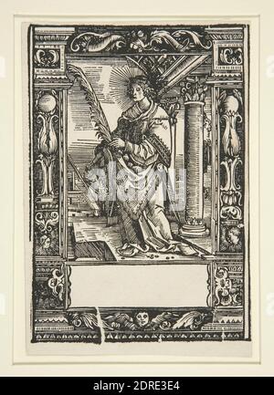 Artiste: Hans Springinklee, allemand, ca. 1495–après 1522, Saint Stephen, Woodcut, image: 11.7 × 7.9 cm (4 5/8 × 3 1/8 in.), fabriqué en Allemagne, allemand, 16ème siècle, œuvres sur papier - tirages Banque D'Images