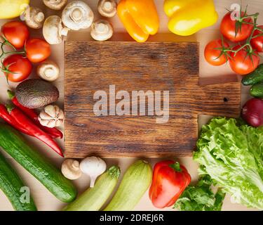Menu, recette, maquette, bannière. Fond des ingrédients alimentaires Banque D'Images
