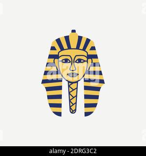 Vecteur d'icône de masque pharaons égyptiens isolé sur fond blanc Illustration de Vecteur