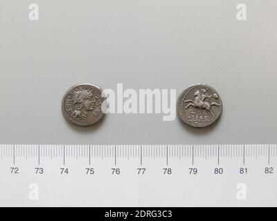 Menthe: Rome, magistrat: M. SERGI SILVS, Denarius de Rome, 116–115 av. J.-C., argent, 3.7 g, 7:00, 18 mm, fabriqué à Rome, Italie, romain, 2e siècle avant J.-C., Numismatique Banque D'Images