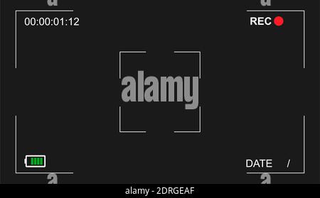 Icône de superposition du viseur vidéo. Modèle vectoriel de cadre de caméra moderne . Illustration de Vecteur