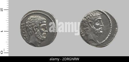 Menthe: Rome, magistrat: M. Iunius Brutus, Denarius de Rome, 54, argent, 3.69 g, 5:00, 18.5 mm, fabriqué à Rome, Italie, romain, 1er siècle avant J.-C., Numismatique Banque D'Images