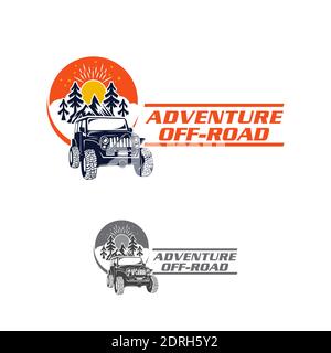 Emblème Adventure Off Road Club, logo Vector.EPS 10 Illustration de Vecteur