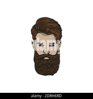 Logo de mascotte illustration d'un homme de barbe.EPS 10 Illustration de Vecteur