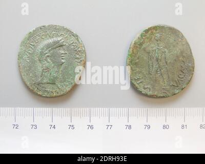 Souverain : Claudius, empereur de Rome, 10 B.C.–A.D. 54, dirigé A.D. 41–54, Sestertius de Claudius, empereur de Rome, 41–54, cuivre, 28.62 g, 6:00, 38 mm, fabriqué en Empire romain, roman, 1er siècle A.D., numismatique Banque D'Images