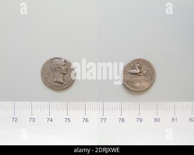 Souverain : Auguste, empereur de Rome, 63 av. J.-C.–A.D. 14, a statué 27 B.C.–A.D. 14, Denarius d'Auguste, empereur de Rome, après 27 av. J.-C., argent, 3.58 g, 12:00, 18 mm, fabriqué en Empire romain, romain, 1er siècle av. J.-C., numismatique Banque D'Images