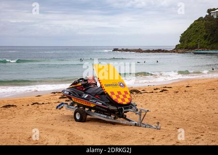 Palm Beach Sydney, sauveteur australien surf sauvetage jet ski et surf des sauveteurs, Sydney, Australie Banque D'Images