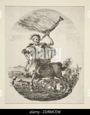 Artiste: Stefano Della Bella, Italien, 1610–1664, mort sur un cheval, Etching, 19.3 × 15.5 cm (7 5/8 × 6 1/8 in.), Italien, 17ème siècle, oeuvres sur papier - tirages Banque D'Images