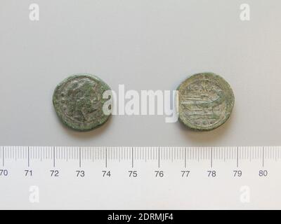 Menthe: Rome, Quadrans de Rome, après 211 av. J.-C., cuivre, 11.15 g, 5:00, 23.4 mm, fait à Rome, Roman, 3rd Century av. J.-C., Numismatique Banque D'Images